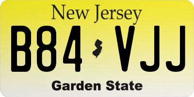 NJ license plate B84VJJ