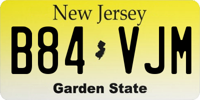 NJ license plate B84VJM