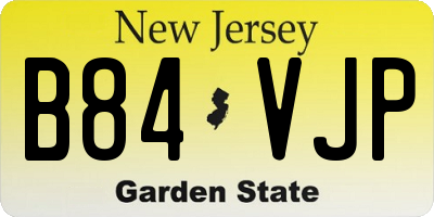 NJ license plate B84VJP
