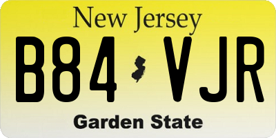 NJ license plate B84VJR