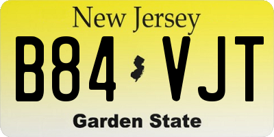 NJ license plate B84VJT