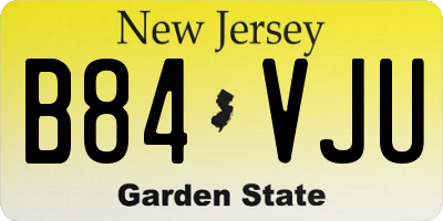 NJ license plate B84VJU