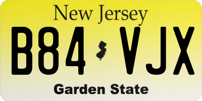 NJ license plate B84VJX
