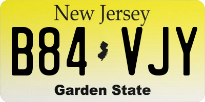 NJ license plate B84VJY