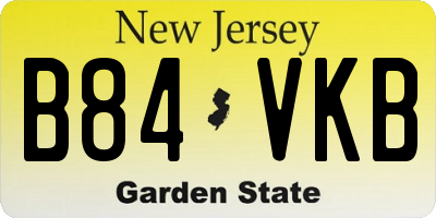 NJ license plate B84VKB