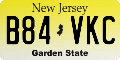 NJ license plate B84VKC