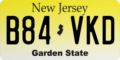 NJ license plate B84VKD