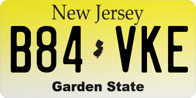 NJ license plate B84VKE