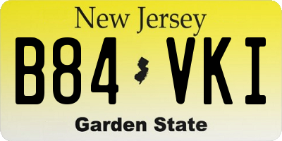 NJ license plate B84VKI