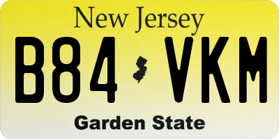NJ license plate B84VKM
