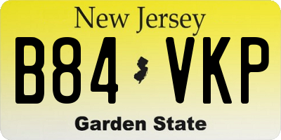 NJ license plate B84VKP