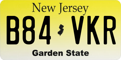 NJ license plate B84VKR