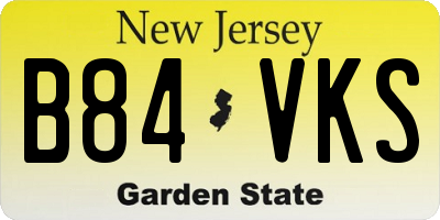 NJ license plate B84VKS