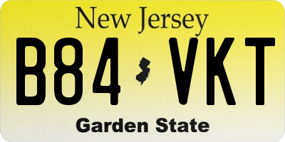NJ license plate B84VKT
