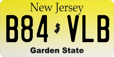 NJ license plate B84VLB