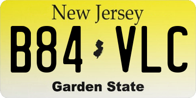 NJ license plate B84VLC