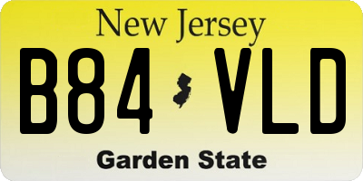 NJ license plate B84VLD
