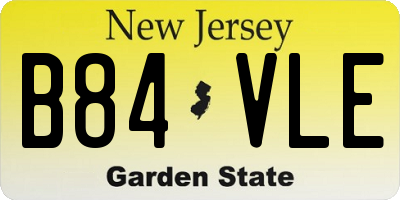 NJ license plate B84VLE