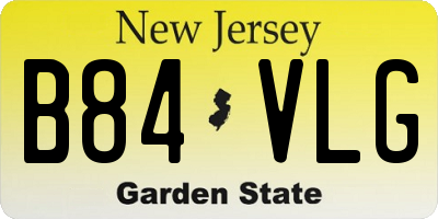 NJ license plate B84VLG