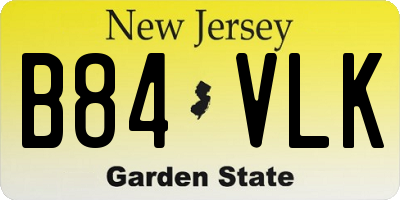 NJ license plate B84VLK