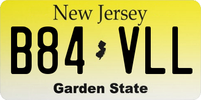 NJ license plate B84VLL