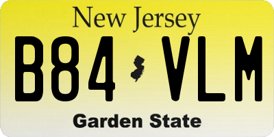 NJ license plate B84VLM