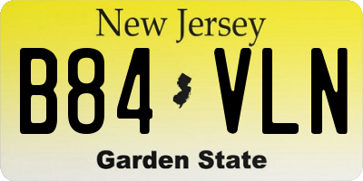 NJ license plate B84VLN