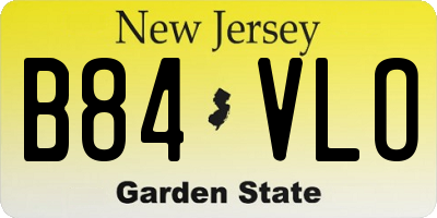 NJ license plate B84VLO