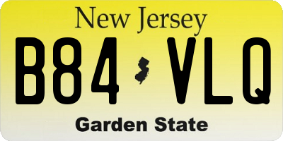 NJ license plate B84VLQ