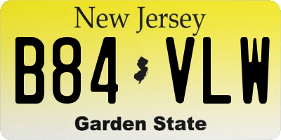 NJ license plate B84VLW