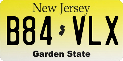 NJ license plate B84VLX