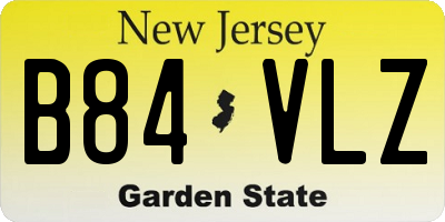 NJ license plate B84VLZ