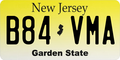 NJ license plate B84VMA