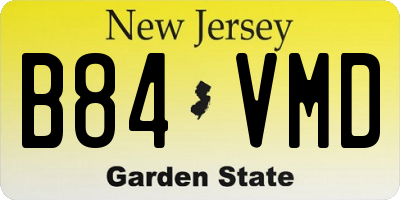NJ license plate B84VMD