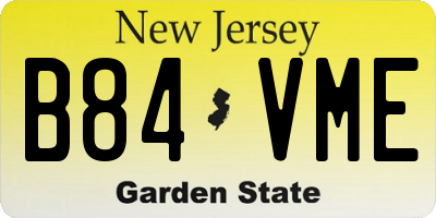 NJ license plate B84VME