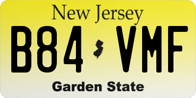 NJ license plate B84VMF