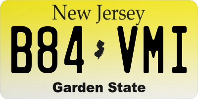 NJ license plate B84VMI