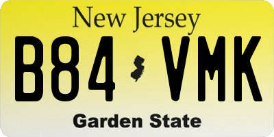 NJ license plate B84VMK