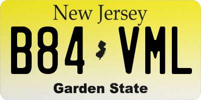 NJ license plate B84VML