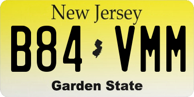 NJ license plate B84VMM