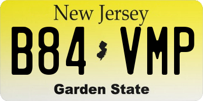 NJ license plate B84VMP