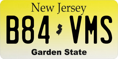 NJ license plate B84VMS