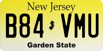 NJ license plate B84VMU