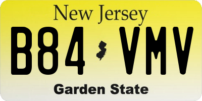NJ license plate B84VMV