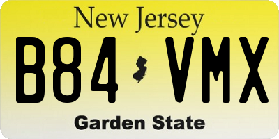 NJ license plate B84VMX