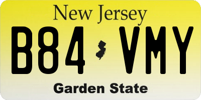 NJ license plate B84VMY