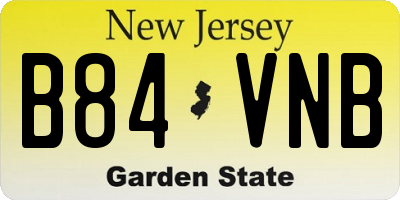 NJ license plate B84VNB