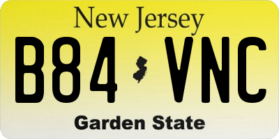NJ license plate B84VNC