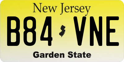 NJ license plate B84VNE