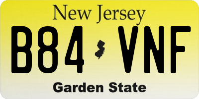 NJ license plate B84VNF
